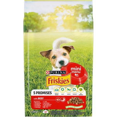 Purina Friskies Mini Menu marhával és zöldségekkel száraz kutyaeledel 1,5 kg
