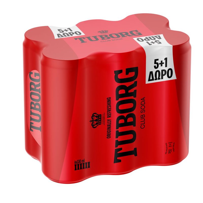 Tuborg Σόδα Κουτί 330ml 5+1 Δώρο