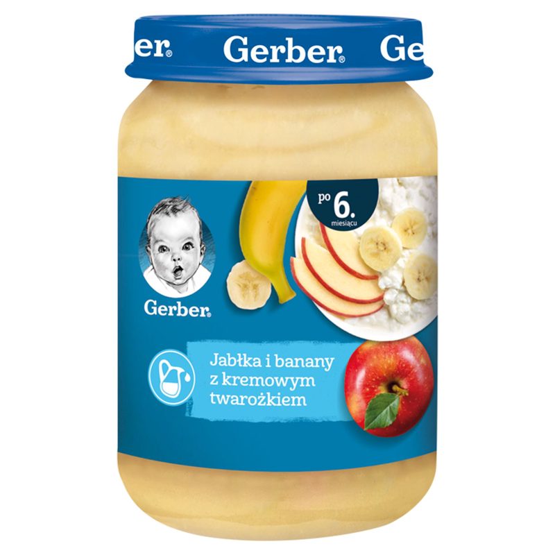 Gerber Jabłka, banany z kremowym twarożkiem po 6 miesiącu 190 g