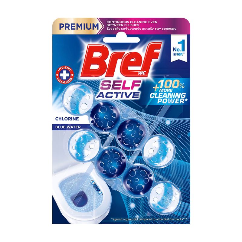 Bref Self Active Chlorine Blue Water WC Block 2x50g