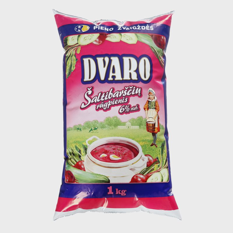 DVARO šaltibarščių rūgpienis, 6 % rieb., 1 kg