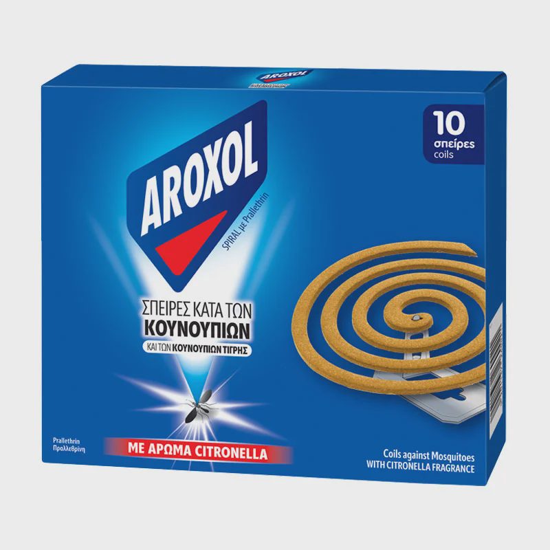 Aroxol Coils Against Mosquitoes with Citronella Fragrance 10 Pieces