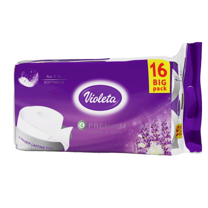 Violeta toaletni papir lavanda premium troslojni 16 rola