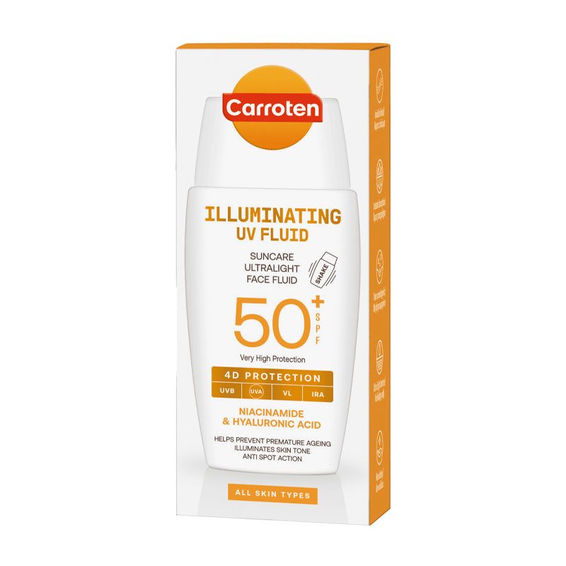 Carroten Illuminating UV Fluid Suncare Face Cream SPF 50⁺, 50 ml