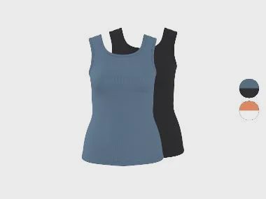 ESMARA® Set van 2 geribde dames tops