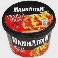 Manhattan Παγωτό Βανίλια-Φράουλα 757gr (1400ml)