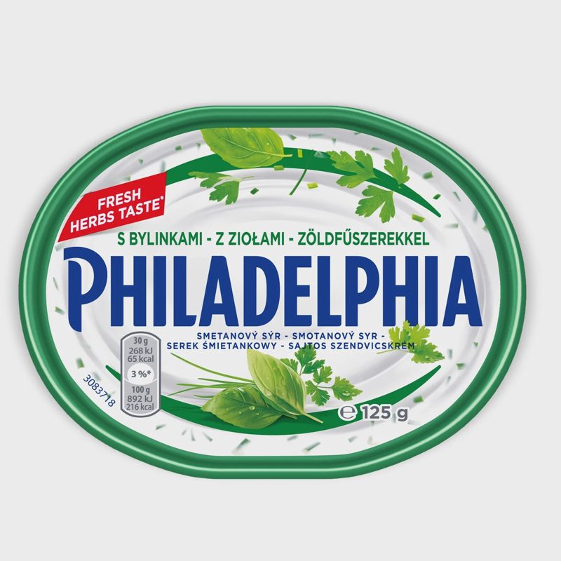 Švž. sūrio gam. PHILADELPHIA su žol., 125 g