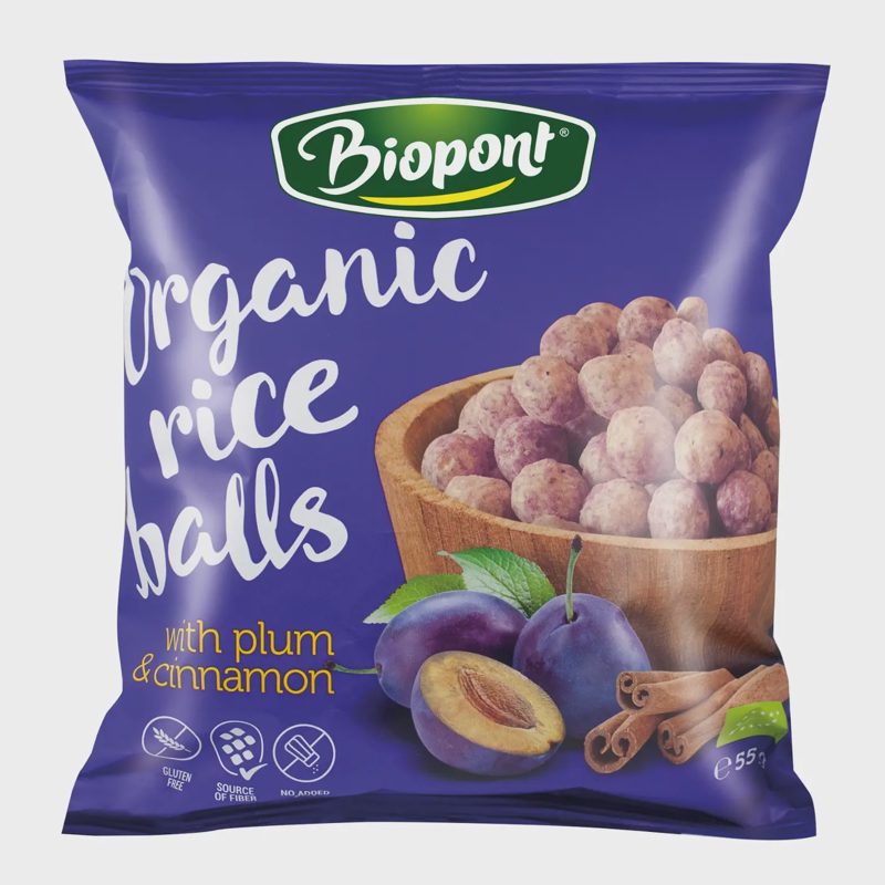 Ekol. ryžių rutuliukai su slyv. BIOPONT, 55 g