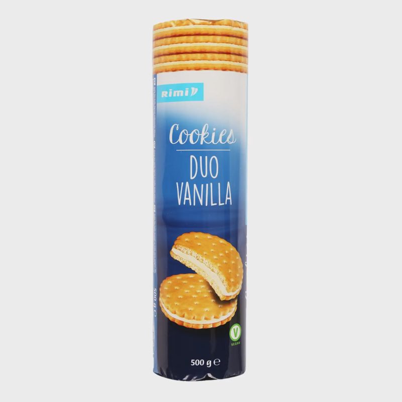 Sausainiai RIMI su vanilės sk. įdaru, 500 g