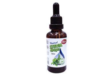 Neutralaus skonio stevijos lašai KORNI, 50 ml