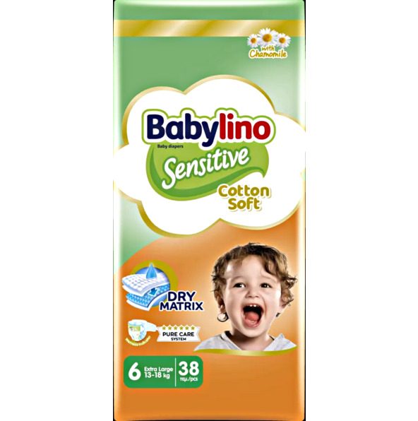 Babylino Sensitive Extra Large Πάνες N.6 13-18kg 38τεμ