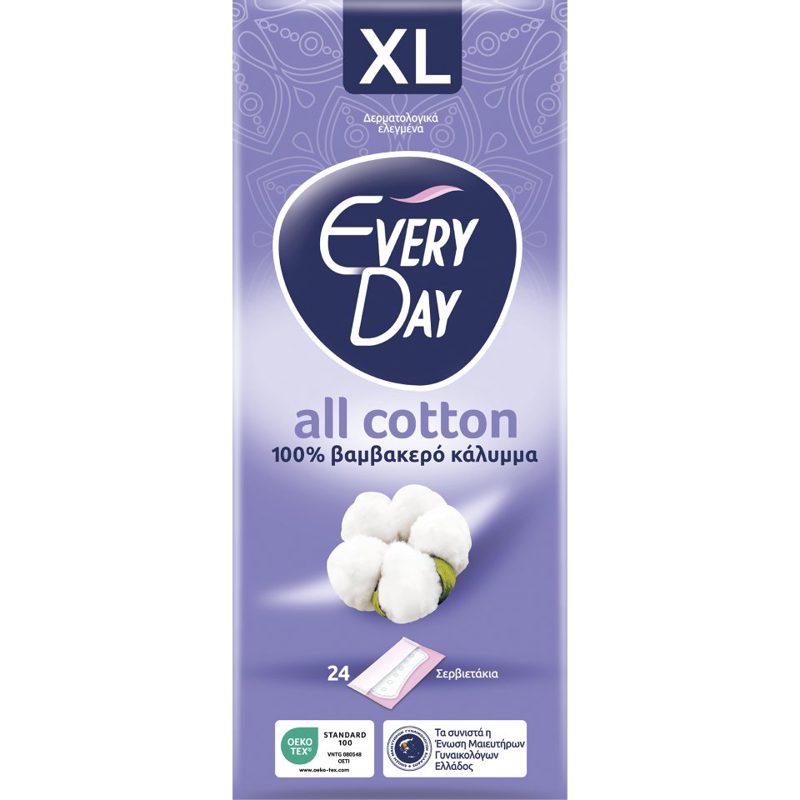 Everyday All Cotton Σερβιετάκια Extra Long 24τεμ