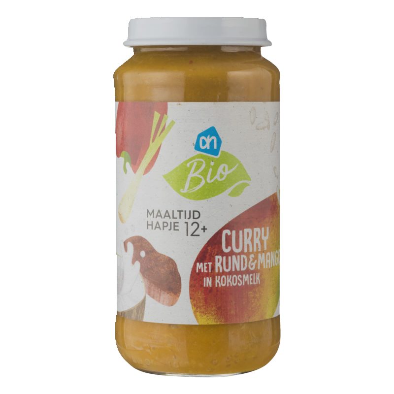 AH Biologisch Curry met rund en mango in kokos 12m+