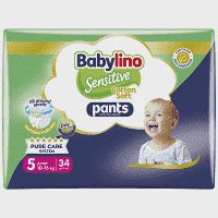 Babylino Πάνες Sensitive Cotton Soft Pants Junior No5 10-16kg 34τεμ