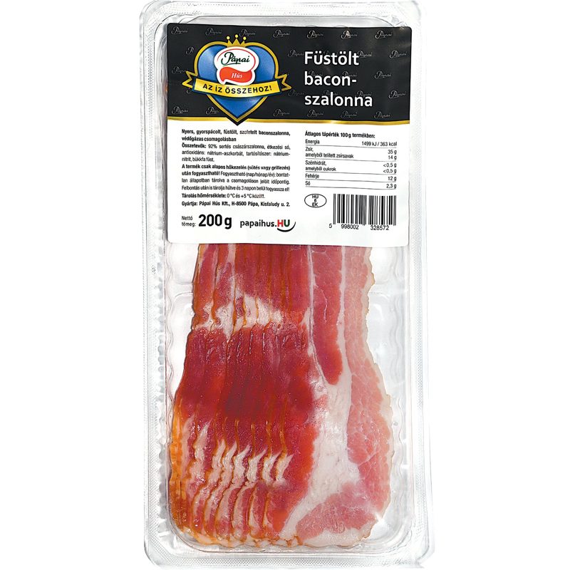 PÁPAI FÜSTÖLT SZELETELT BACON SZALONNA