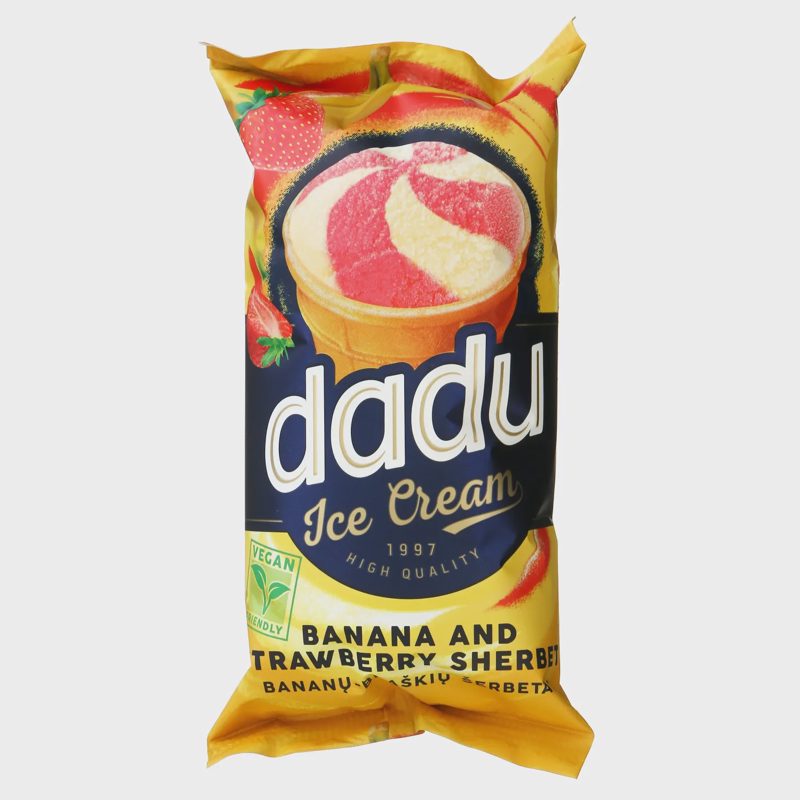 Bananų ir braškių šerbetas DADU, 120 ml/73 g
