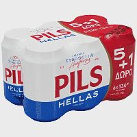 Pils Hellas Μπίρα Κουτί 330ml 5+1 Δώρο