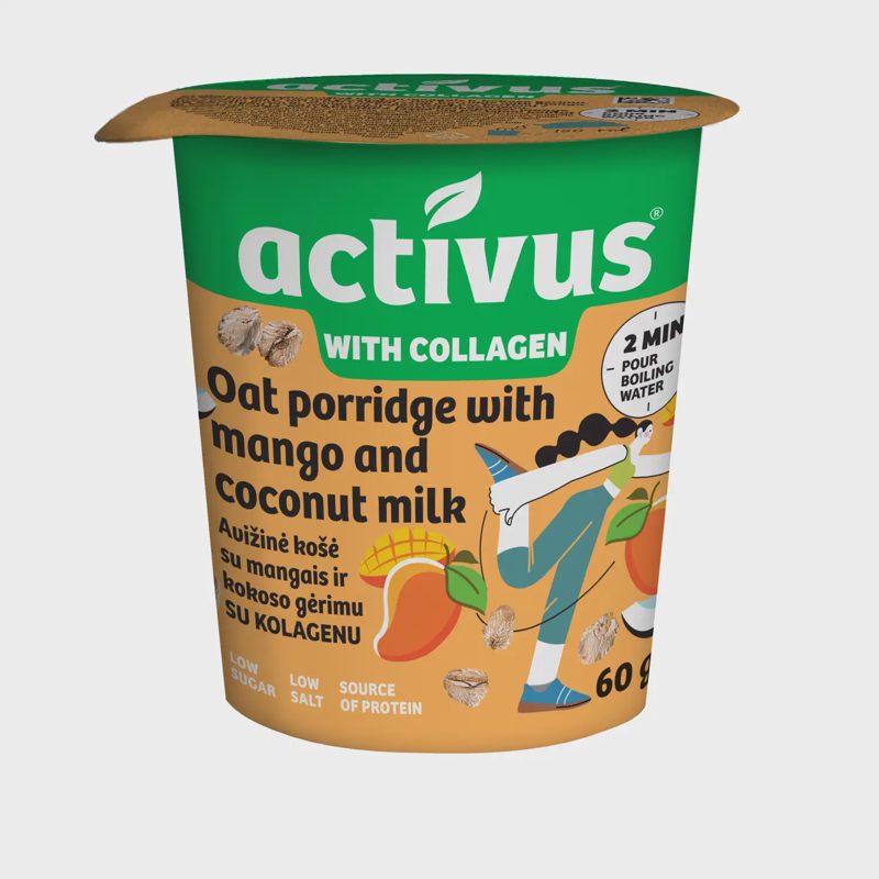 Avižinė košė ACTIVUS, su mang. ir kok., 60 g
