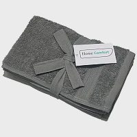 Home Comfort Πετσέτες Γκρι 30x50cm 100% Βαμβάκι Σετ 2