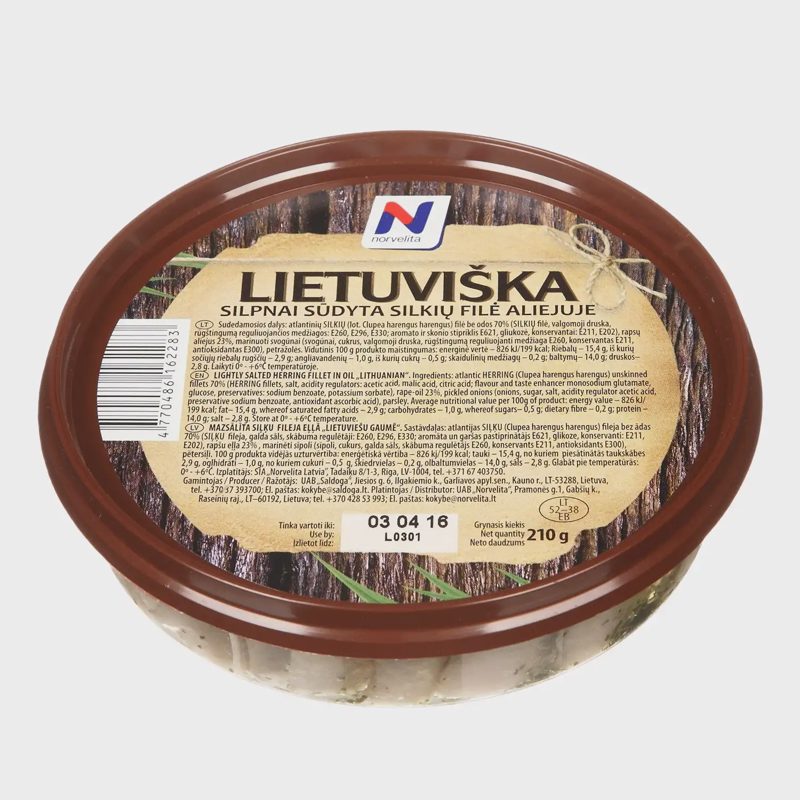 LIETUVIŠKA silkių filė aliej. NORVELITA, 210g