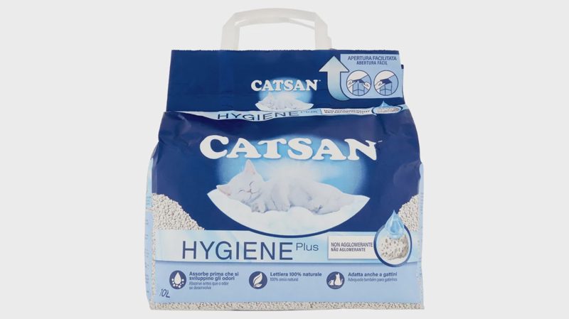 Arena de gato no aglomerante para gatos Catsan Hygiene Plus 10L