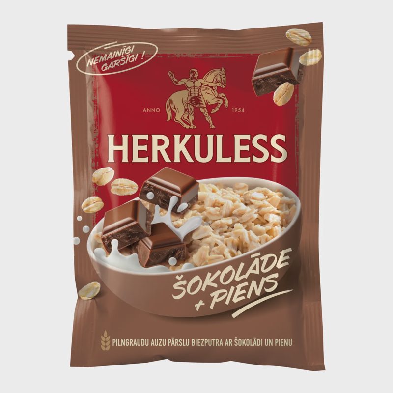 Auzu biezputra Herkuless ar pienu un šok. 35g