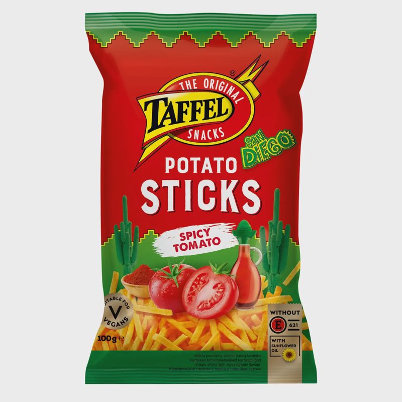 Bul. trašk. TAFFEL STICKS SPICY TOMATO, 100 g