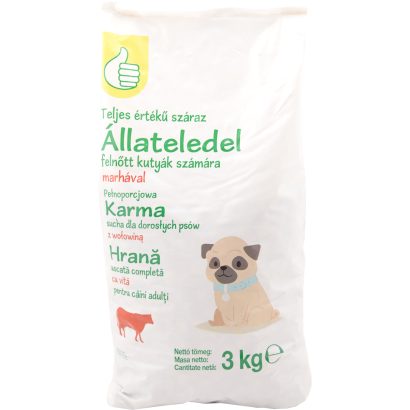 Auchan Tipp száraz kutyaeledel marhás 3 kg