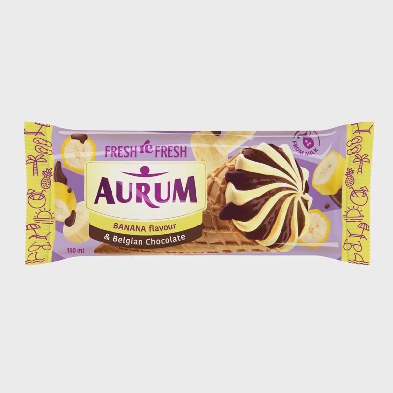Bananų skon. valg. ledai AURUM, 150 ml / 98 g