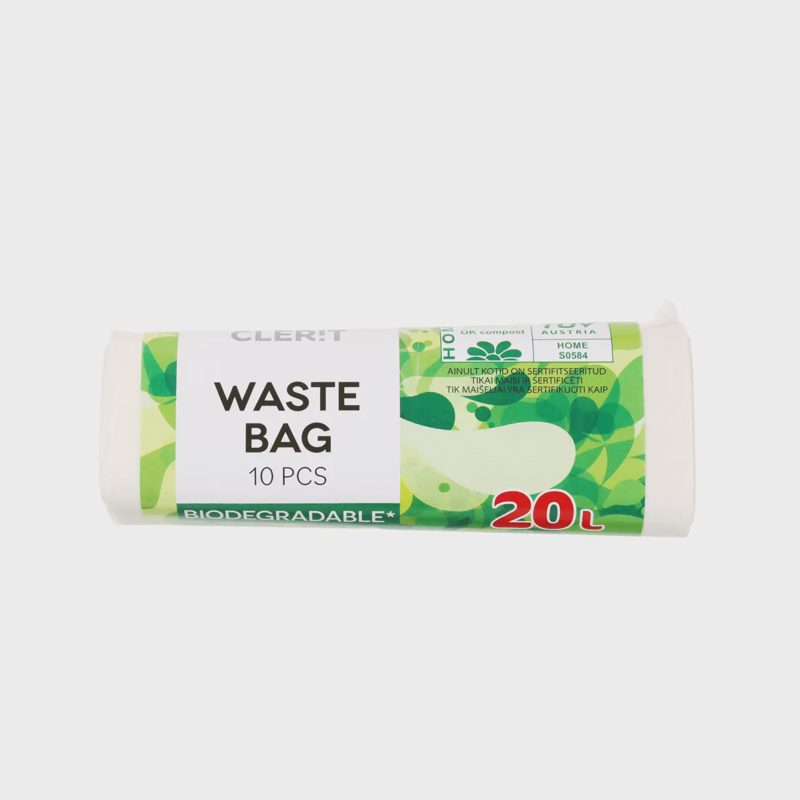 Biol. sk. šiukš. maišai CLERIT, 20 l, 10 vnt.