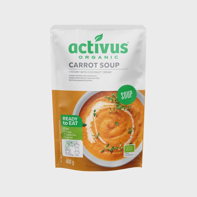Ekologiška trinta morkų sriuba ACTIVUS, 400 g