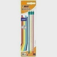 BIC Evolution Stripes HB Μολύβι Γραφίτη Με Γόμα Διάφορα Χρώματα 3τεμ