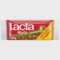 Lacta Σοκολάτα Γάλακτος Ολόκληρο Φουντούκια 2x100gr