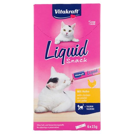 Vitakraft Liquid Snack Con Pollo + Taurine 6 x 15 g