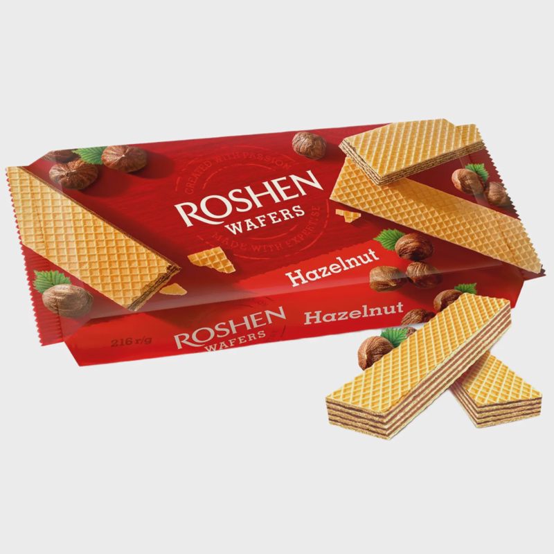 Vafliai ROSHEN WAFERS HAZELNUT, 216 g