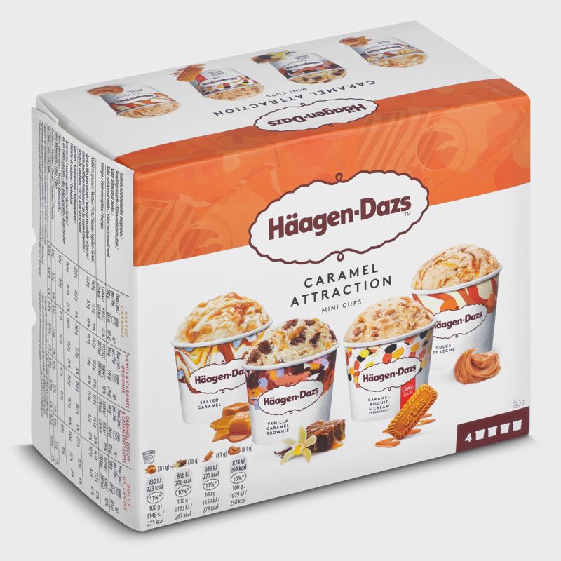Mini tarrinas Haagen Dazs caramel collection 4 unidades 321 g