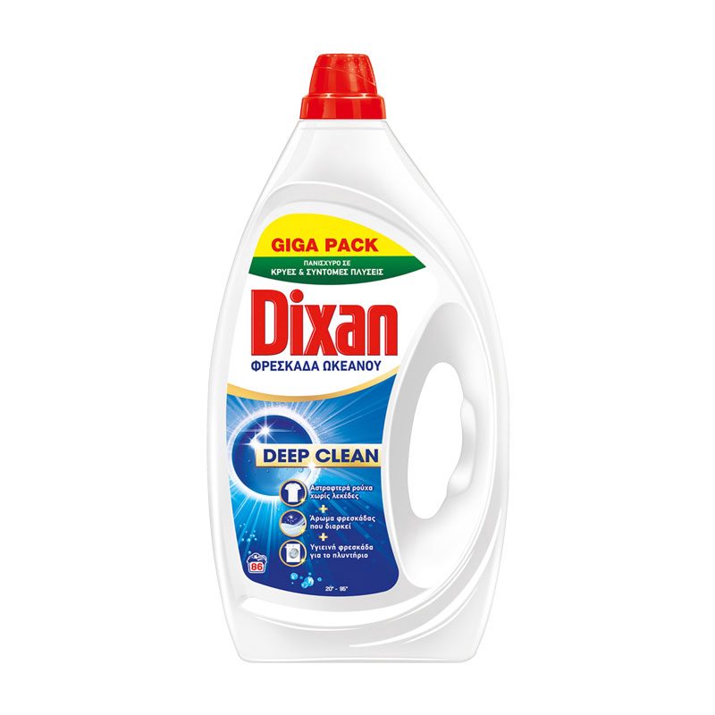 Dixan Gel Ocean Freshness Deep Clean Liquid Detergent 86 Washes 3.870 L