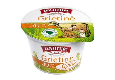 ŽEMAITIJOS grietinė, 30 % rieb., 200 g