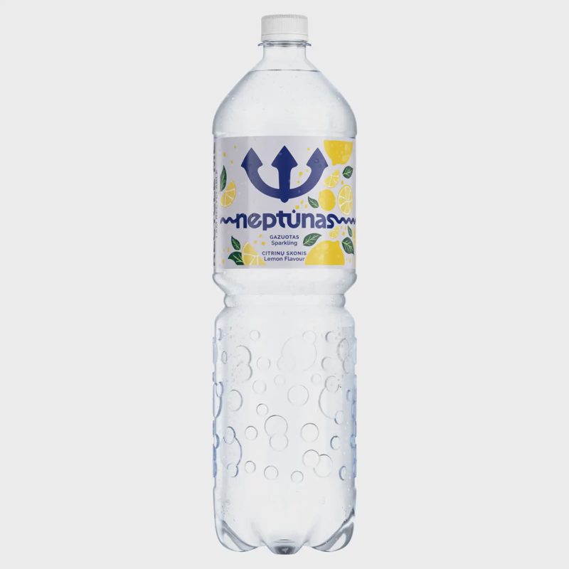 Gazuotas vanduo NEPTŪNAS LEMON, 1,5 l