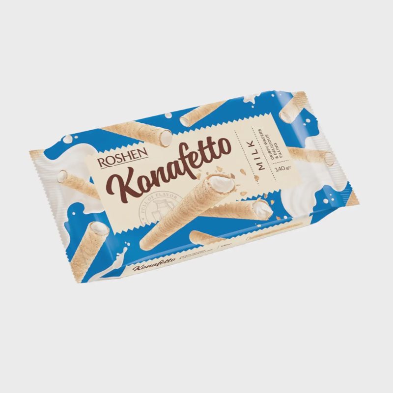 Vaflin. vamzd. su pien. įd. KONAFETTO, 140 g