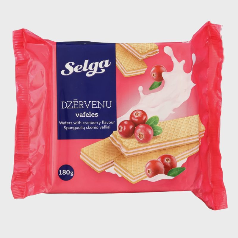 Vafliai su spanguolių įdaru SELGA, 180 g