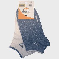 Diana Κάλτσες Γυναικείες Με Καρδούλες Γκρι Άσπρο 2τεμ
