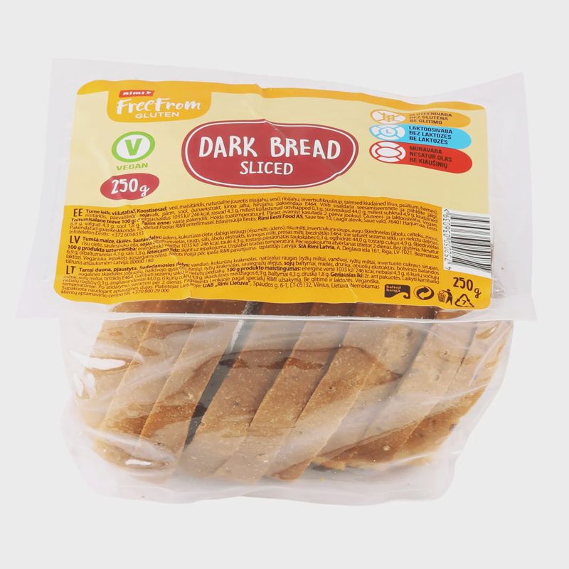 Tamsi duona RIMI FREE FROM, pjaustyta, 250 g
