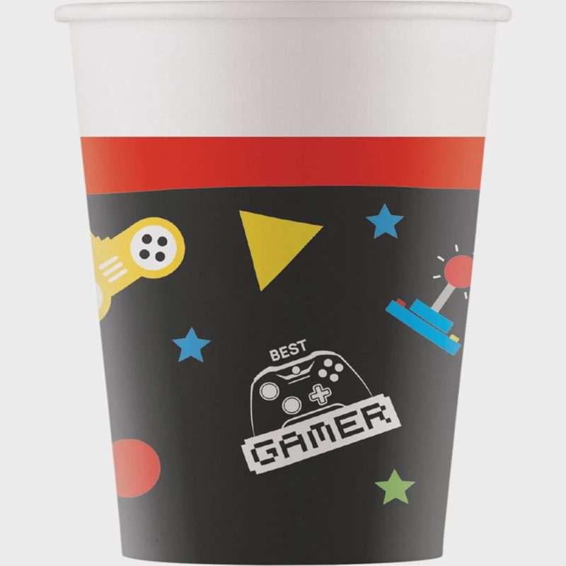 Popier. puodeliai GAMING FSC, 200 ml, 8 vnt.