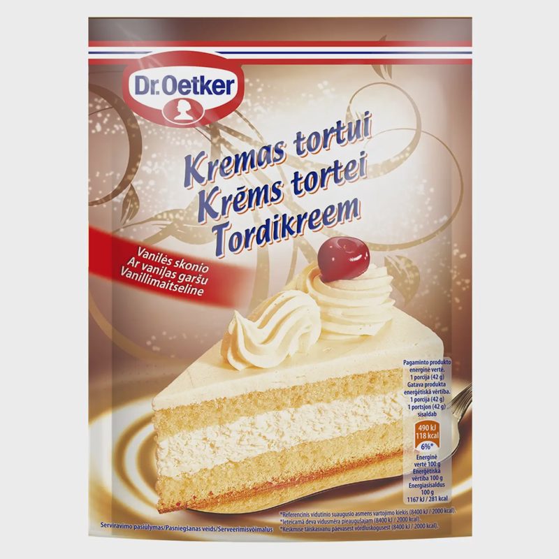 Vanilės skonio kremas tortui DR.OETKER, 105 g