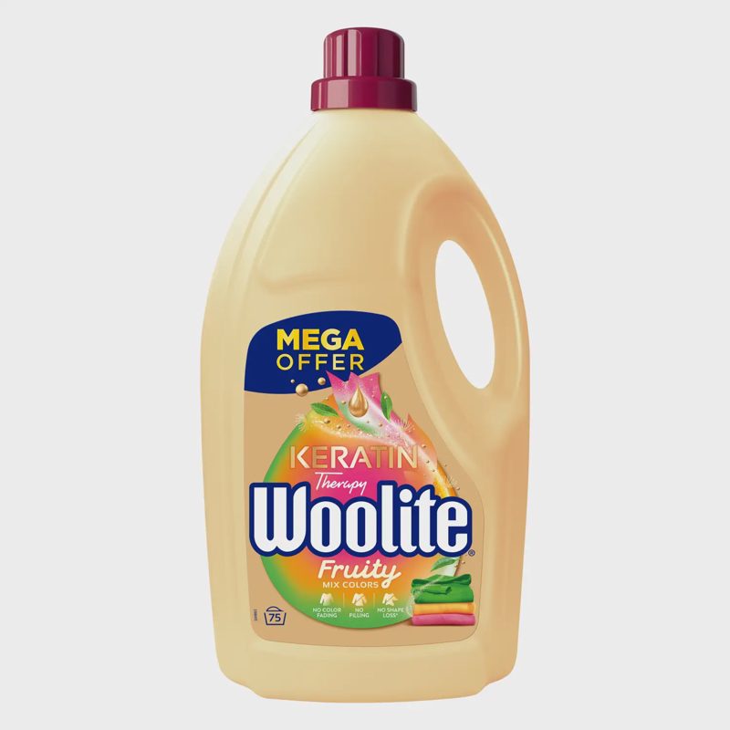 Sk. skalbiklis WOOLITE FRUITY, 75 sk. 4,5 l
