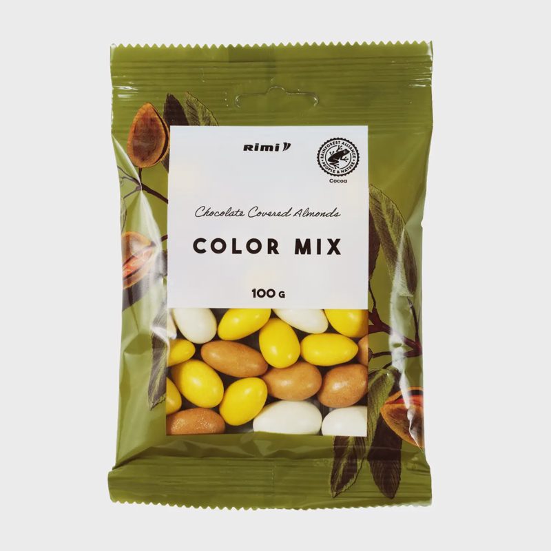 Migdolai baltame šokolade RIMI COLOR MIX,100g