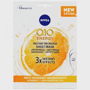 Nivea Q10 Energy Υφασμάτινη Μάσκα Αναπλήρωσης Ενέργειας 1 Τεμάχιο