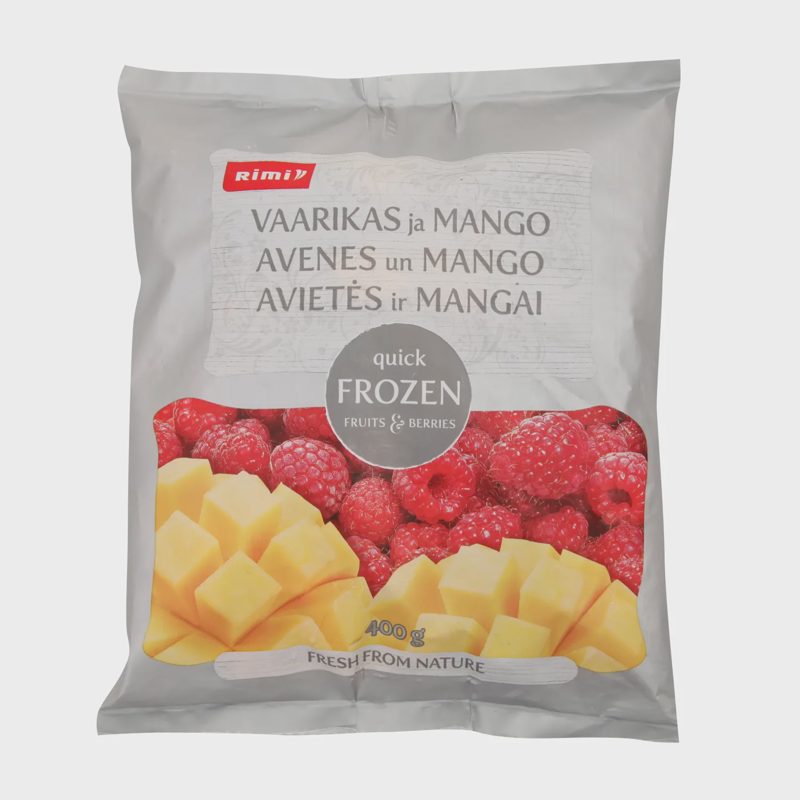 Greitai užšald. avietės ir mangai RIMI, 400 g