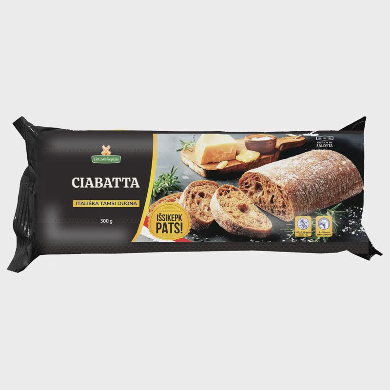 Tamsi duona čiabata LIETUVOS KEPĖJAS, 300 g